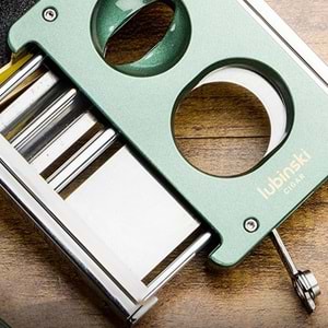 LUBİNSKİ SEHPALI-DELİCİLİ LAZER BIÇAK DOUBLE CUTTER GREEN PURO KESİCİ YJA-30033-GN