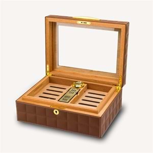 LUBİNSKİ CAMLI DERİ BROWN HUMİDOR YJA-60011-BN