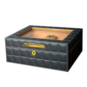 LUBİNSKİ CAMLI DERİ GREY HUMİDOR YJA-60011-GY