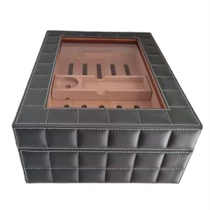 LUBİNSKİ CAMLI DERİ GREY HUMİDOR YJA-60011-GY