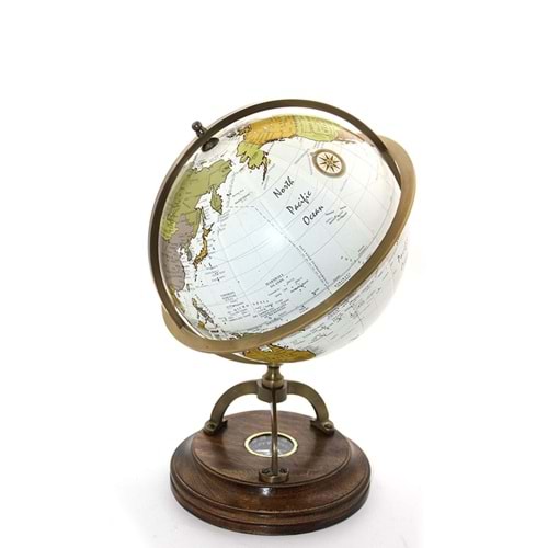 PİRİNÇ PUSULALI DÜNYA KÜRE 15466