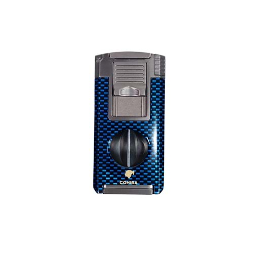 COHIBA ÇAKMAK V- CUTTER VE TOURCLU BLUE-GREY-SİYAH ÇİFT PÜRMÜZLÜ ÇAKMAK CCM0759