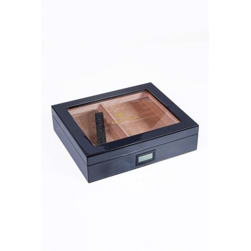 COHIBA CARBON FİBER CAMLI AHŞAP HUMİDOR CHUM043