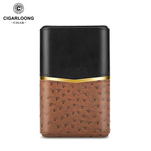 CİGARLOONG RETRO PURO KILIFI OSTRİCH BROWN 58 RİNG 3 LÜ