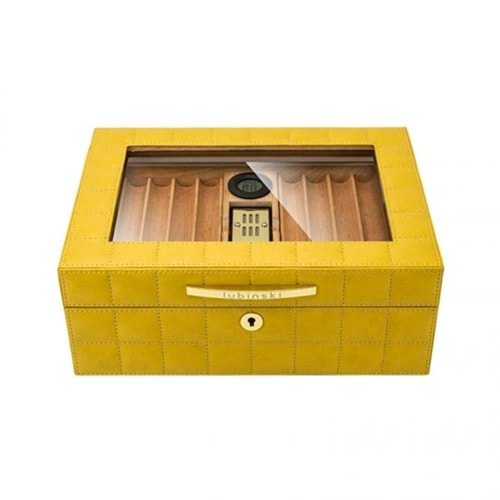 LUBİNSKİ CAMLI DERİ YELLOW HUMİDOR YJA-60011-YL