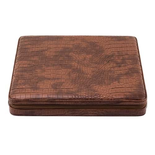 LUBİNSKİ DERİ SLİM SEYAHAT HUMİDOR BROWN